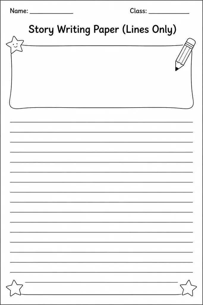 Story Writing Paper (Lines Only)