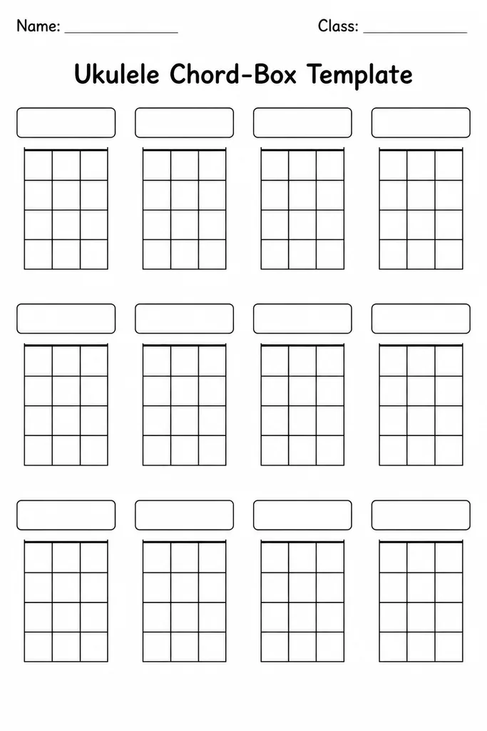Ukulele Chord-Box Template