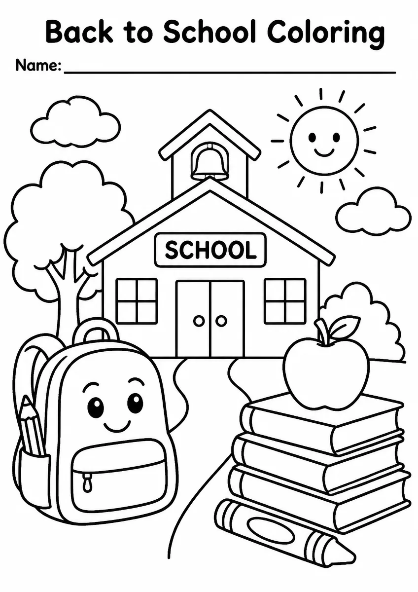 Back to School Coloring Pages — Kindergarten