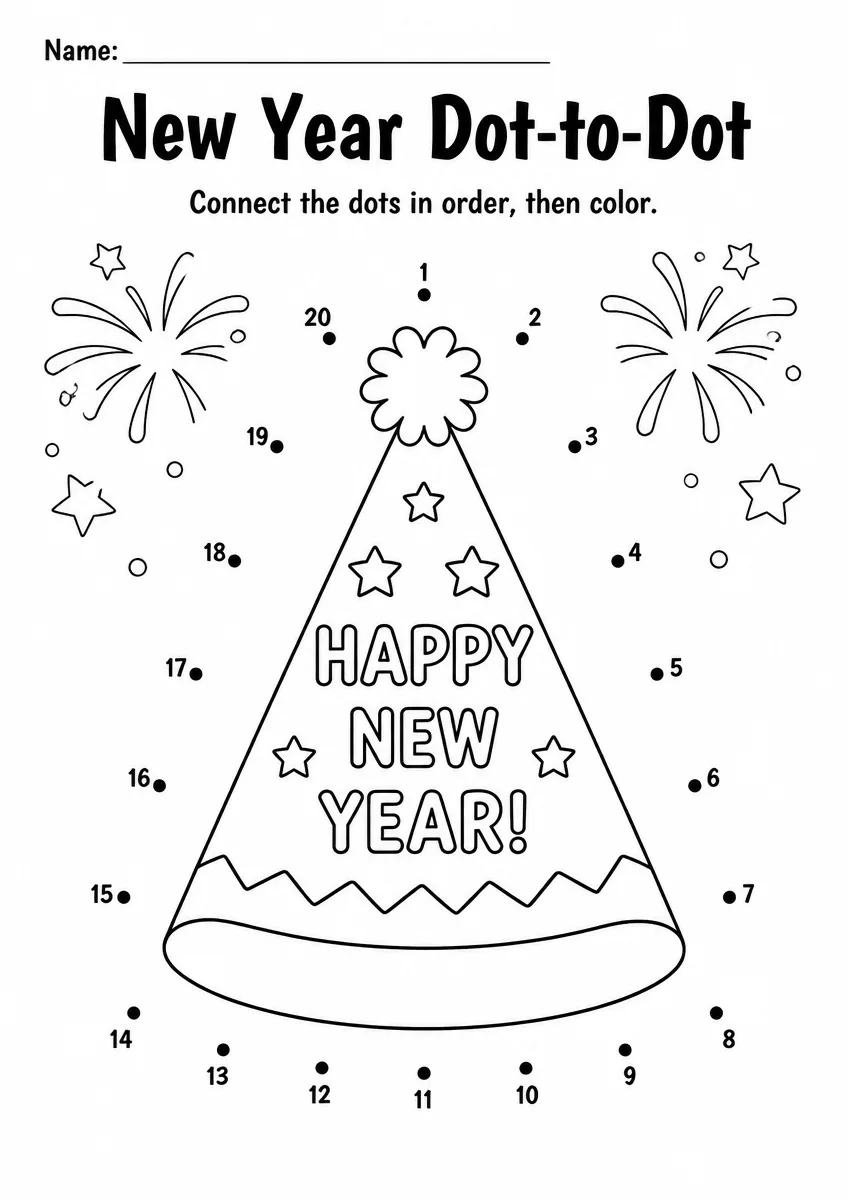 New Year Dot-to-Dot β Grade 1