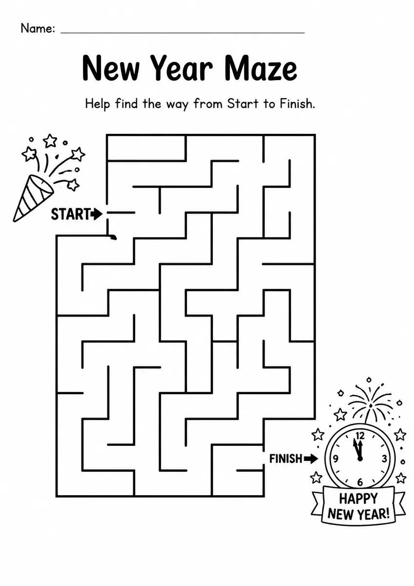New Year Maze — Grade 1