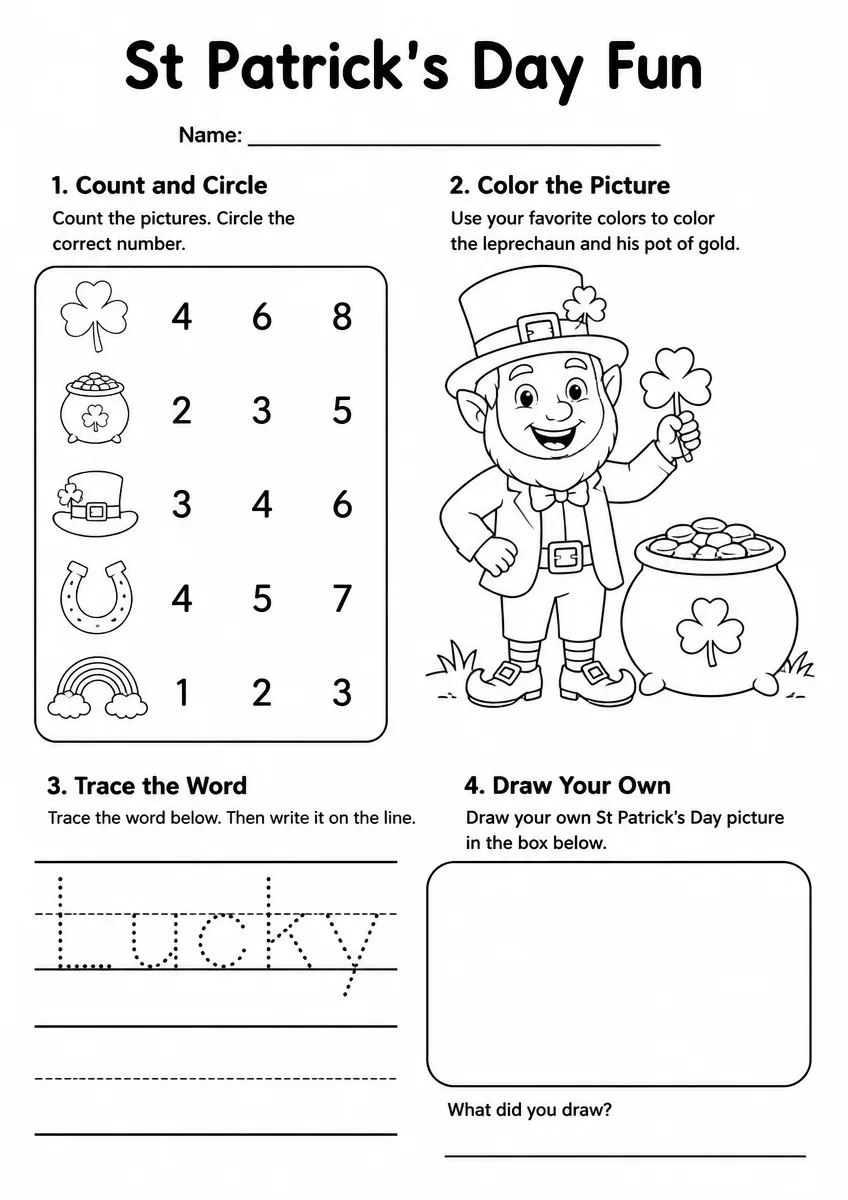 St Patrick's Day Worksheet β Grade 3