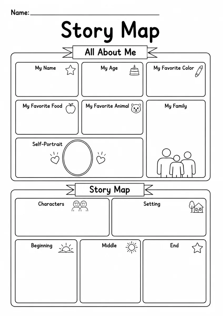 Story Map Graphic Organizer β Grade 1