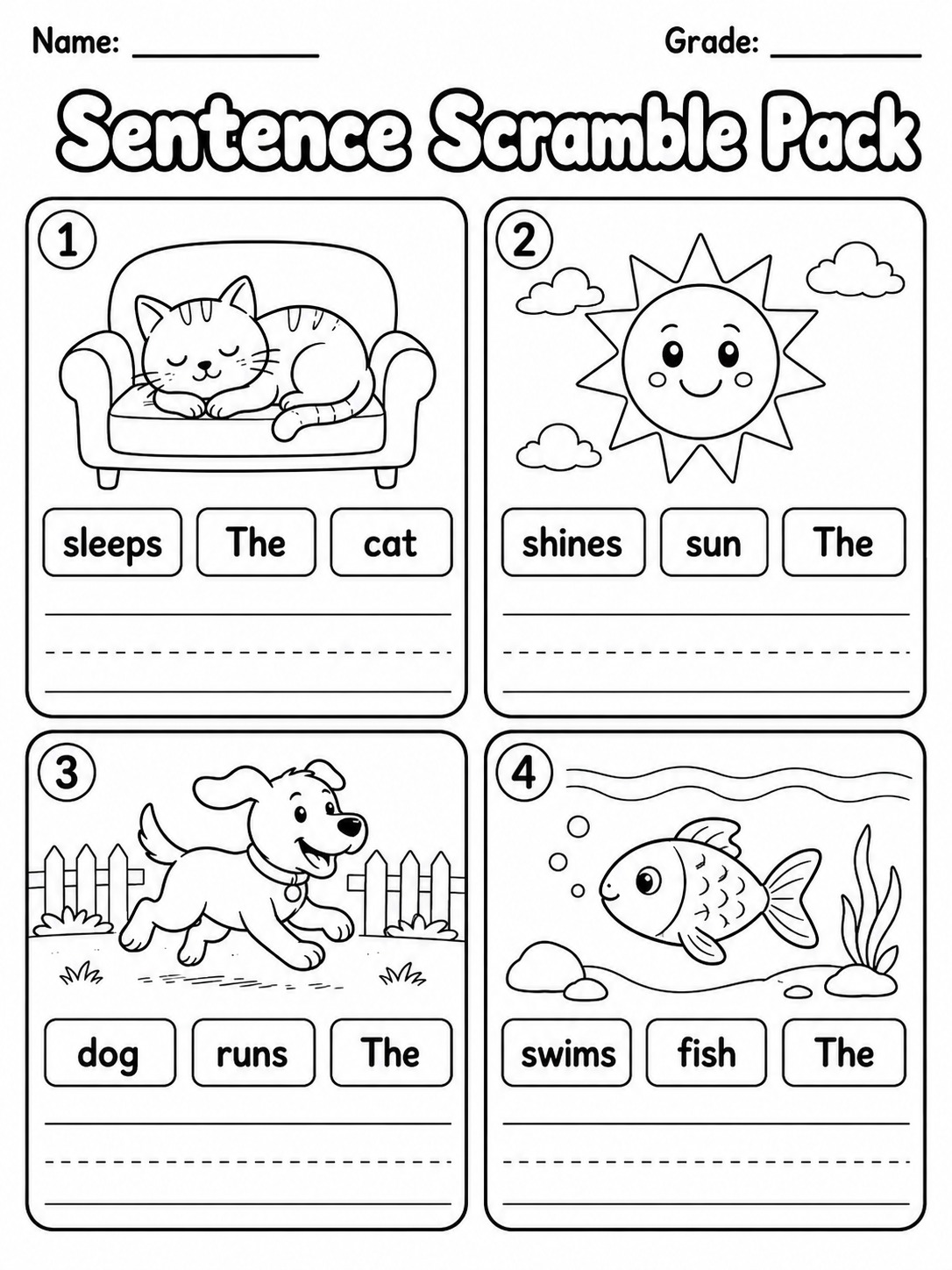 Sentence Scramble Pack