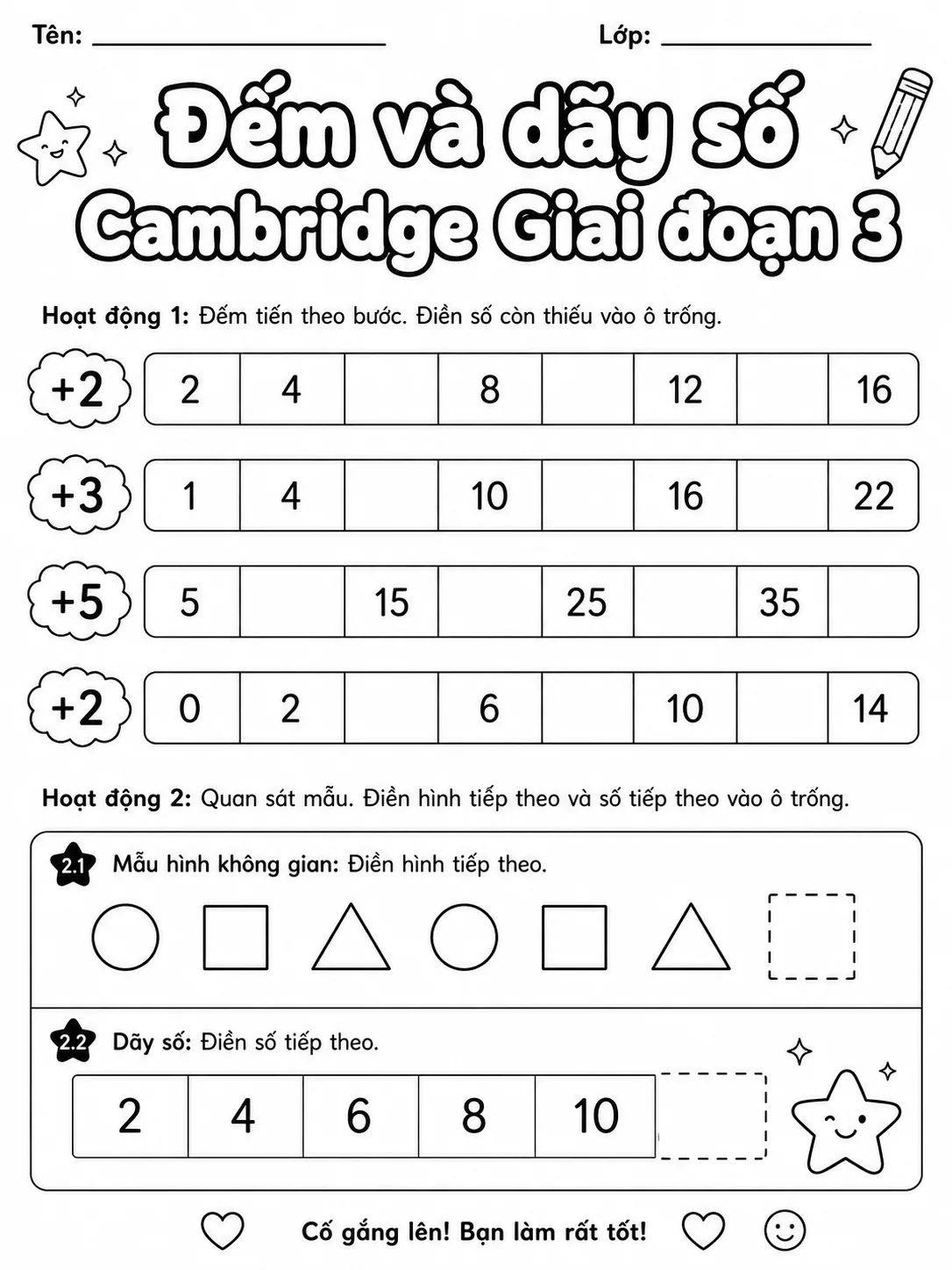 Phân số Cambridge Giai đoạn 3 - Gói bài tập 24